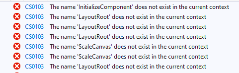 xaml Errors