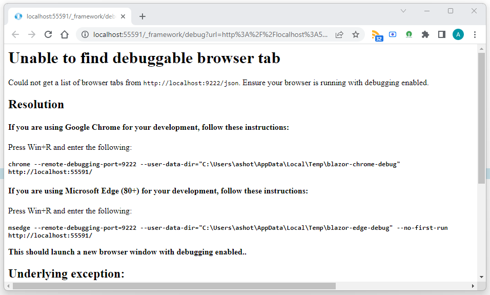 Debug in Browser