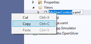 Copy XAML file